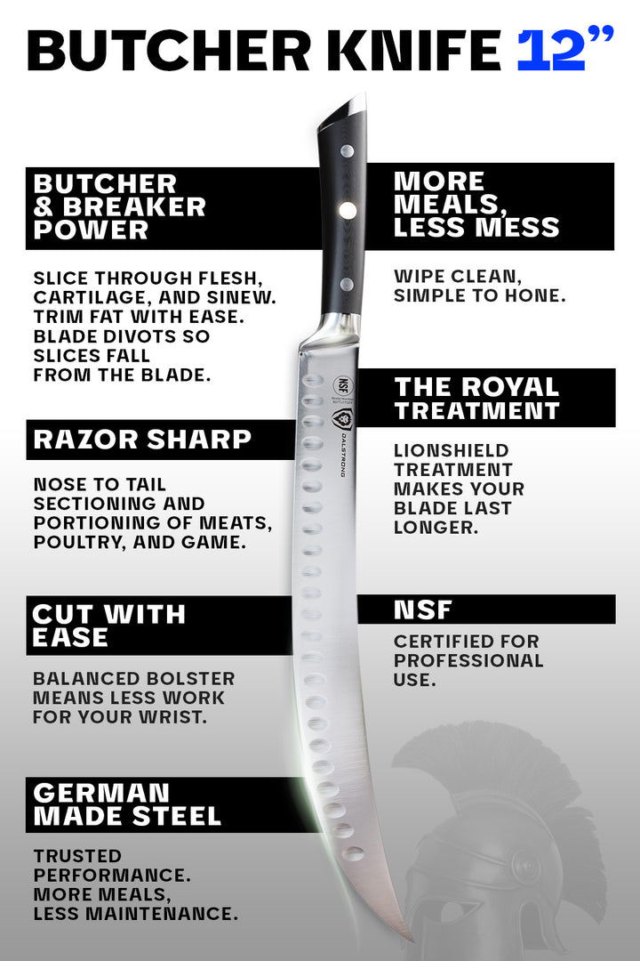 Butcher's Breaking Cimiter Knife 12" | Gladiator Series | NSF Certified | Dalstrong ©