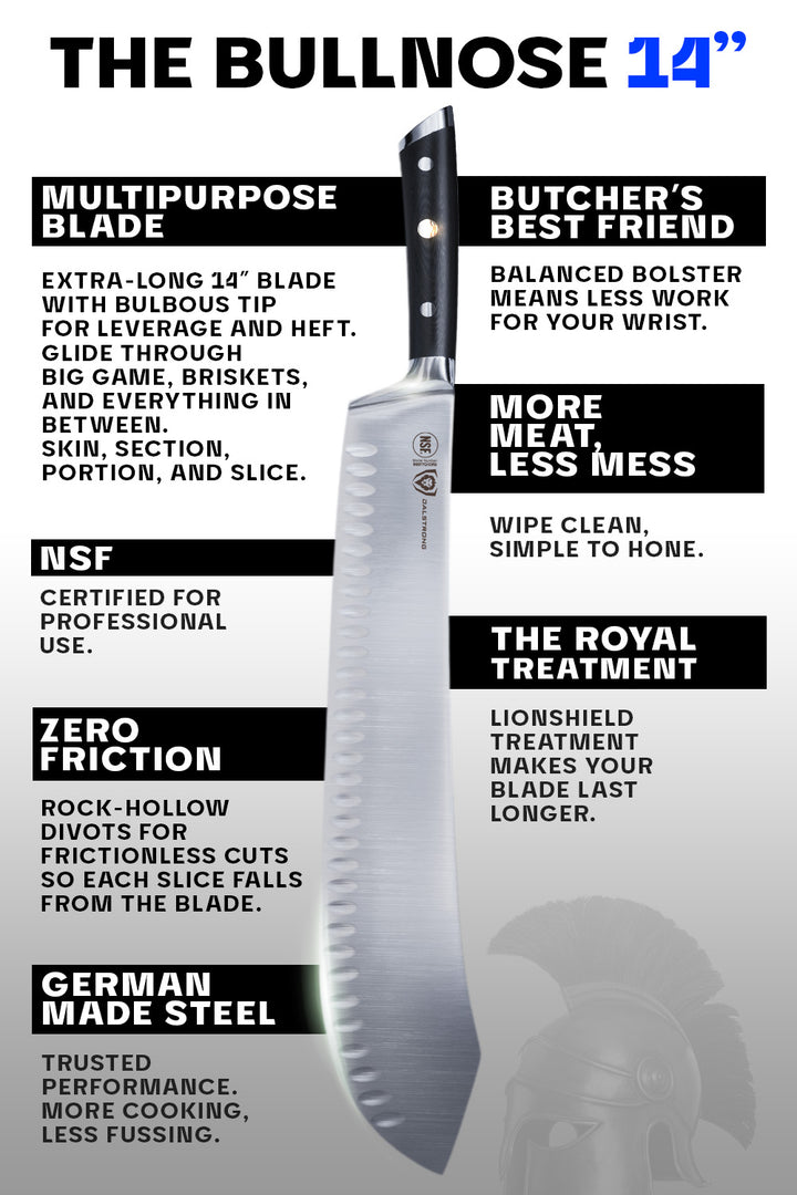 Extra-Long Bull Nose Butcher Knife 14" | Gladiator Series | Dalstrong ©