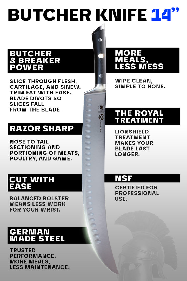Butcher & Breaking Cimiter Knife 14" | Gladiator Series | NSF Certified | Dalstrong ©