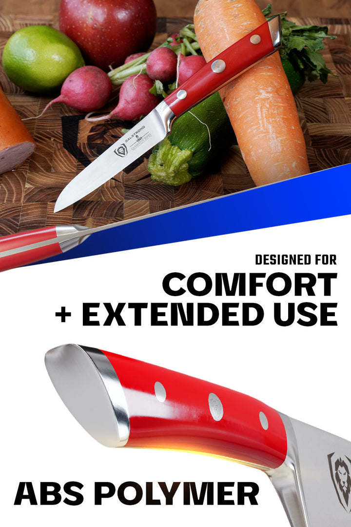 Paring Knife 3.5" | Crimson Red ABS Handle | Gladiator Series | NSF Certified | Dalstrong ©