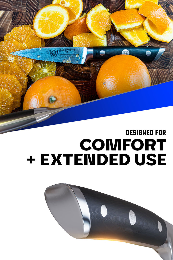 Serrated Paring Knife 3.75" | Gladiator Series | NSF Certified | Dalstrong ©
