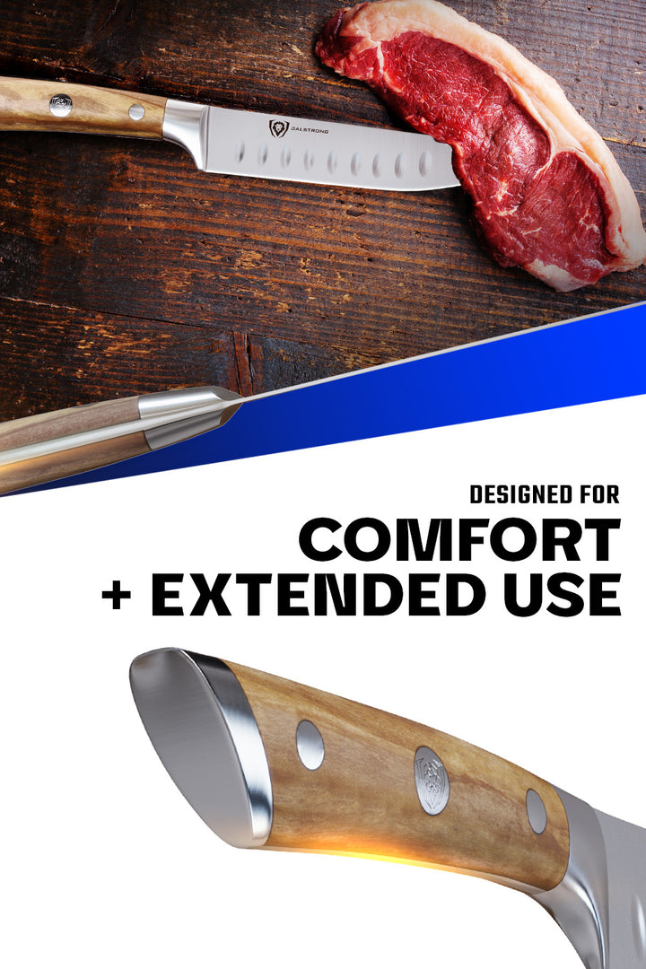 4-Piece Steak Knife Set 5" | Olive Wood Handle | Gladiator Series | Dalstrong ©