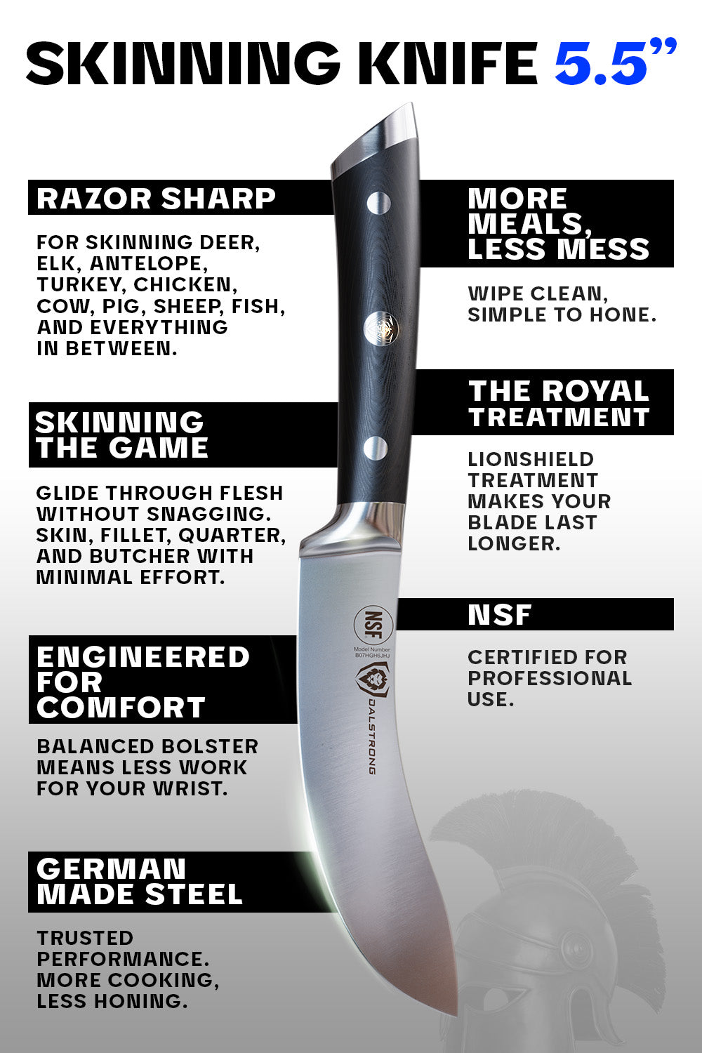 Skinning & Boning Knife 5.5" | Gladiator Series | NSF Certified | Dalstrong ©