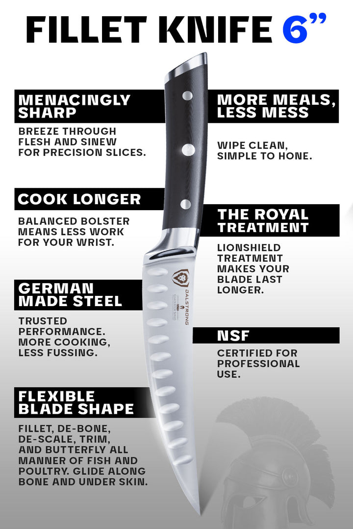 Curved Fillet Knife 6" | Gladiator Series | NSF Certified | Dalstrong ©