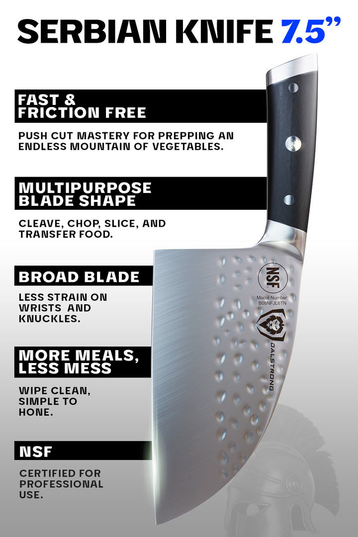 Serbian Chef's Knife 7.5" | Gladiator Series | NSF Certified | Dalstrong ©