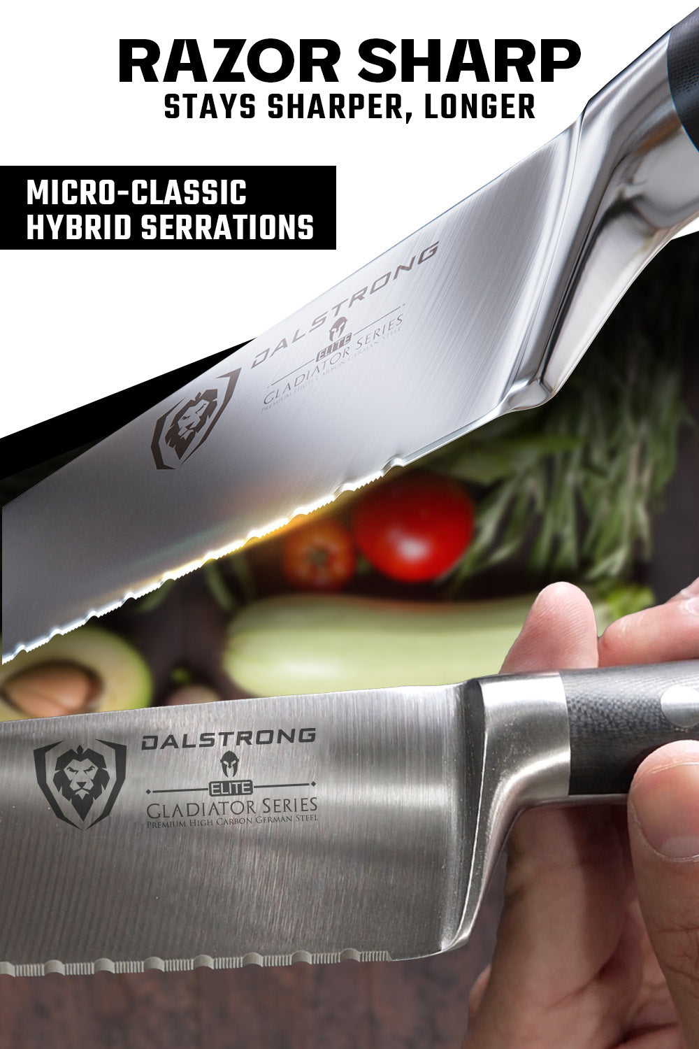 Serrated Chef Knife 7.5" | Gladiator Series | NSF Certified | Dalstrong ©