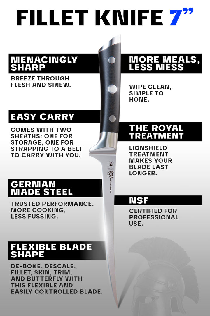 Flexible Fillet Knife 7" | Gladiator Series | NSF Certified | Dalstrong ©