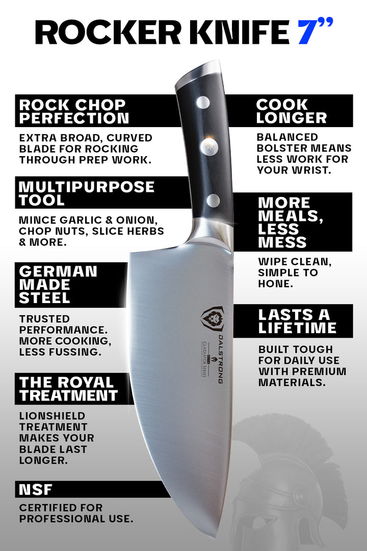 Rocking Herb Knife 7" | Gladiator Series | NSF Certified | Dalstrong ©