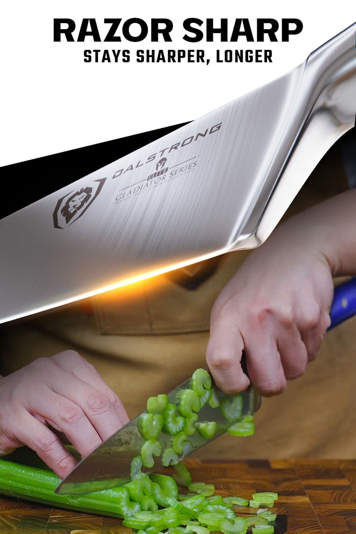 Chef's Knife 8" | Blue Handle | Gladiator Series | NSF Certified | Dalstrong ©
