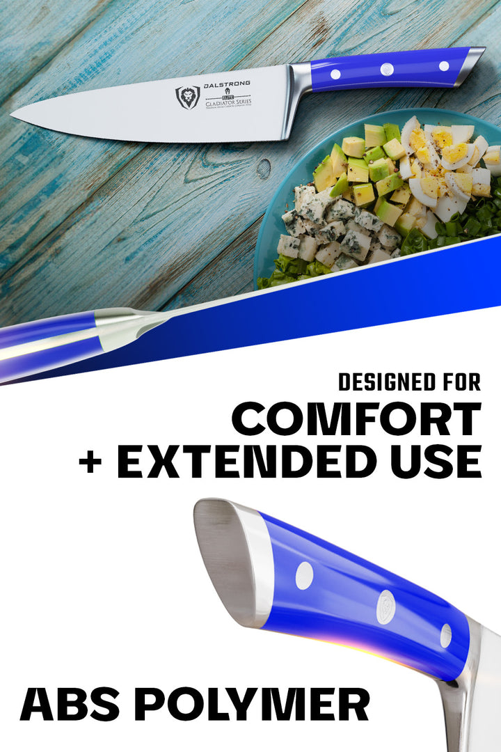 Chef's Knife 8" | Blue Handle | Gladiator Series | NSF Certified | Dalstrong ©