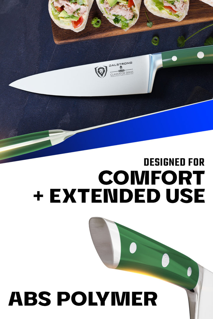 Chef's Knife 8" | Army Green Handle | Gladiator Series | NSF Certified | Dalstrong ©