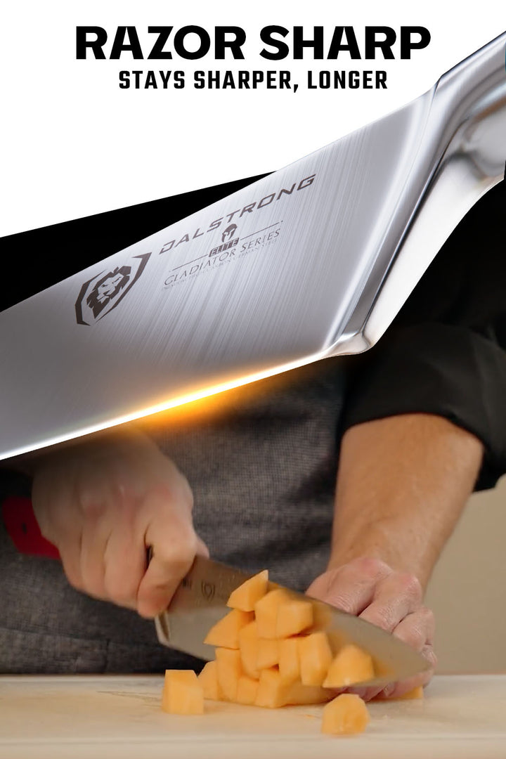 Chef's Knife 8" | Crimson Red Handle | Gladiator Series | NSF Certified | Dalstrong ©