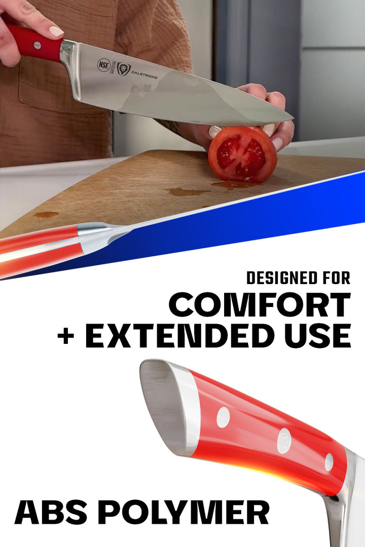 Chef's Knife 8" | Crimson Red Handle | Gladiator Series | NSF Certified | Dalstrong ©