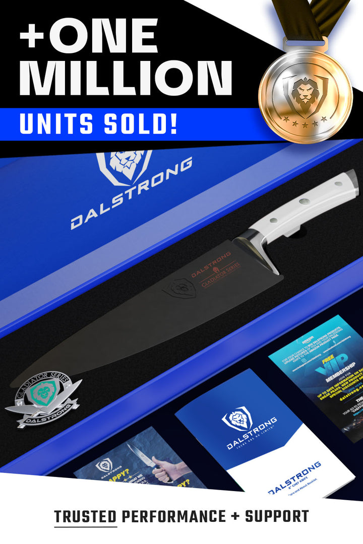 Chef's Knife 8" | Glacial White Handle | Gladiator Series | NSF Certified | Dalstrong ©