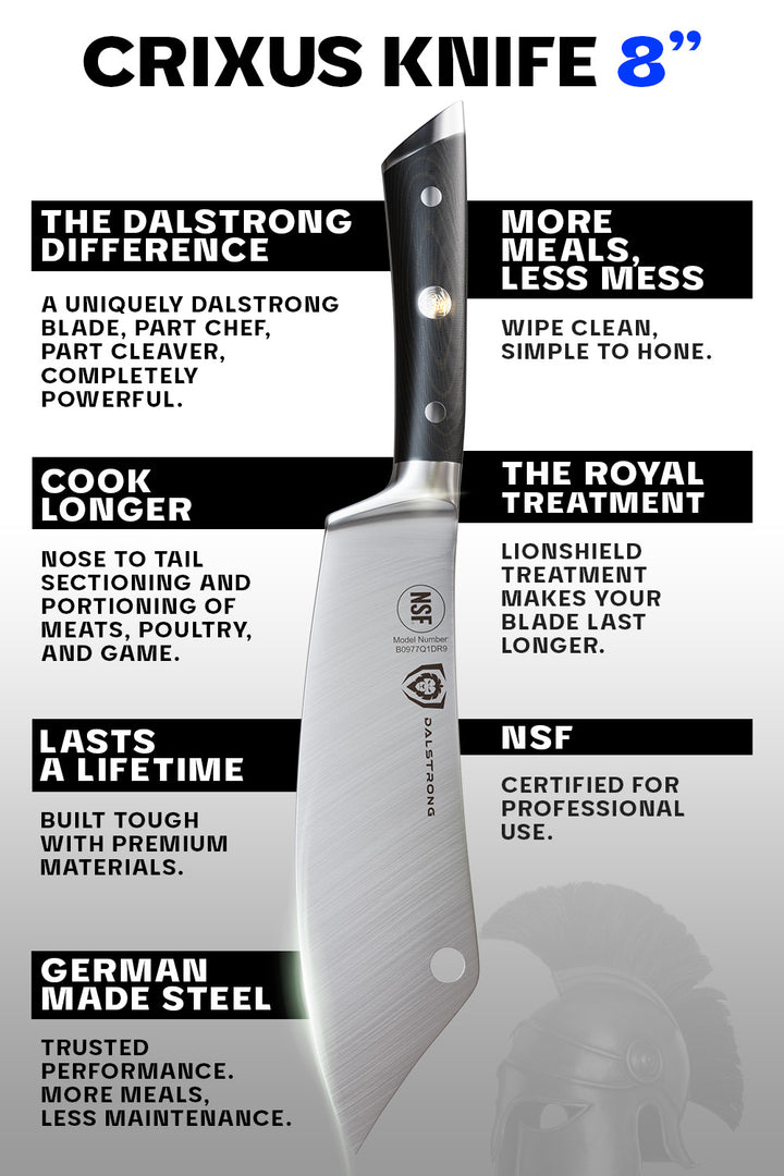 Cleaver Hybrid & Chef's Knife 8" | Crixus | Gladiator Series | Dalstrong ©