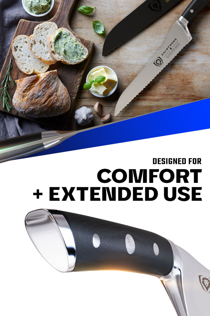 Serrated Offset Bread & Deli Knife 8" | Gladiator Series | NSF Certified | Dalstrong ©