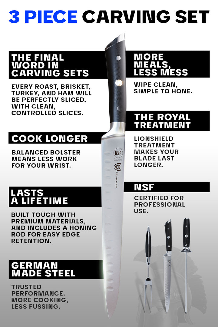 Carving Knife & Fork Set 9" | Gladiator Series | NSF Certified | Dalstrong ©