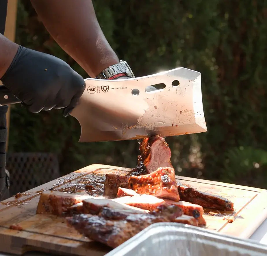 Meat Prep Bundle | Gladiator Series 9" Obliterator Meat Cleaver with Stand + 8" Meat Chopper with Stand