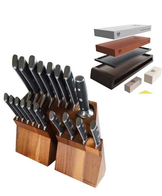The Gladiator Bundle | 18-Piece Colossal Knife Set + Premium Whetstone Kit