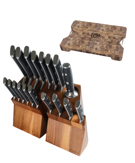 The Gladiator Bundle |  18-Piece Colossal Knife Set + Lionswood Teak Cutting Board