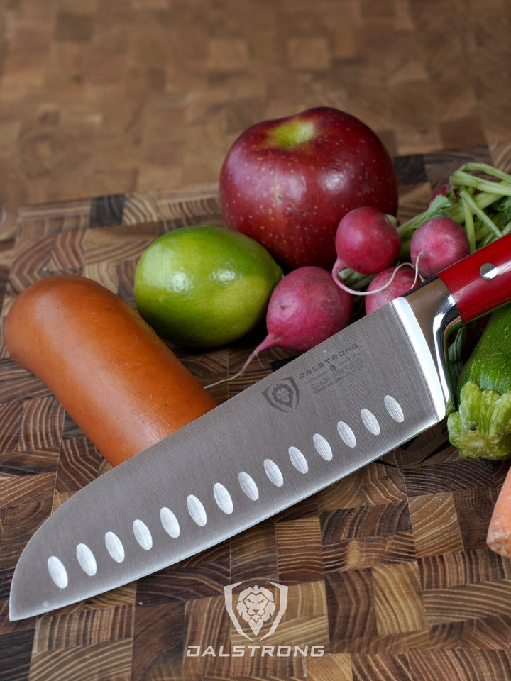Santoku Knife 7" | Crimson Red ABS Handle | Gladiator Series | NSF Certified | Dalstrong ©