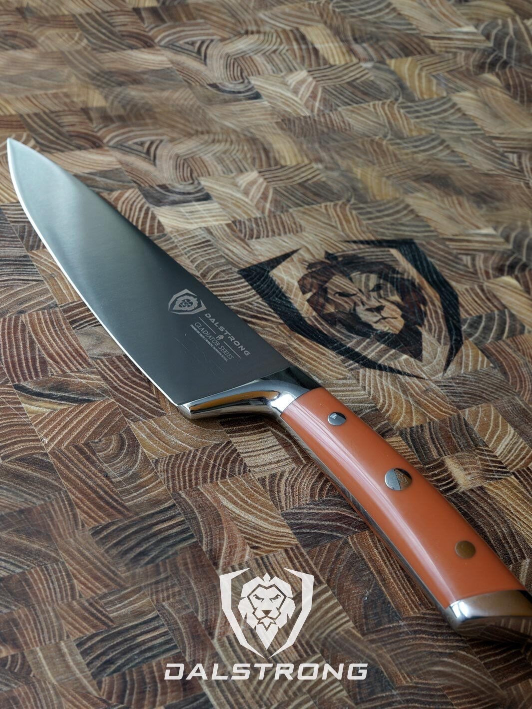 Chef Knife 8" | Orange ABS Handle | Gladiator Series | NSF Certified | Dalstrong ©