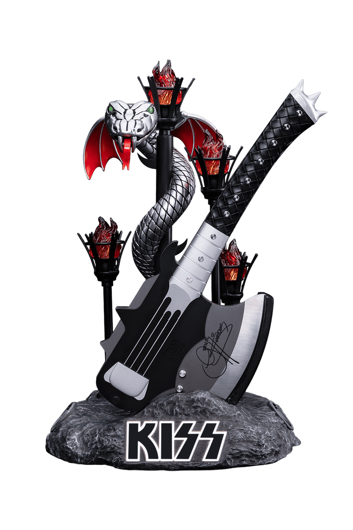 KISS™ x StudioForge™ | Gene Simmons’ HELLFIRE DEMON AXE | 7.5” Collector’s Meat Axe & Display Stand