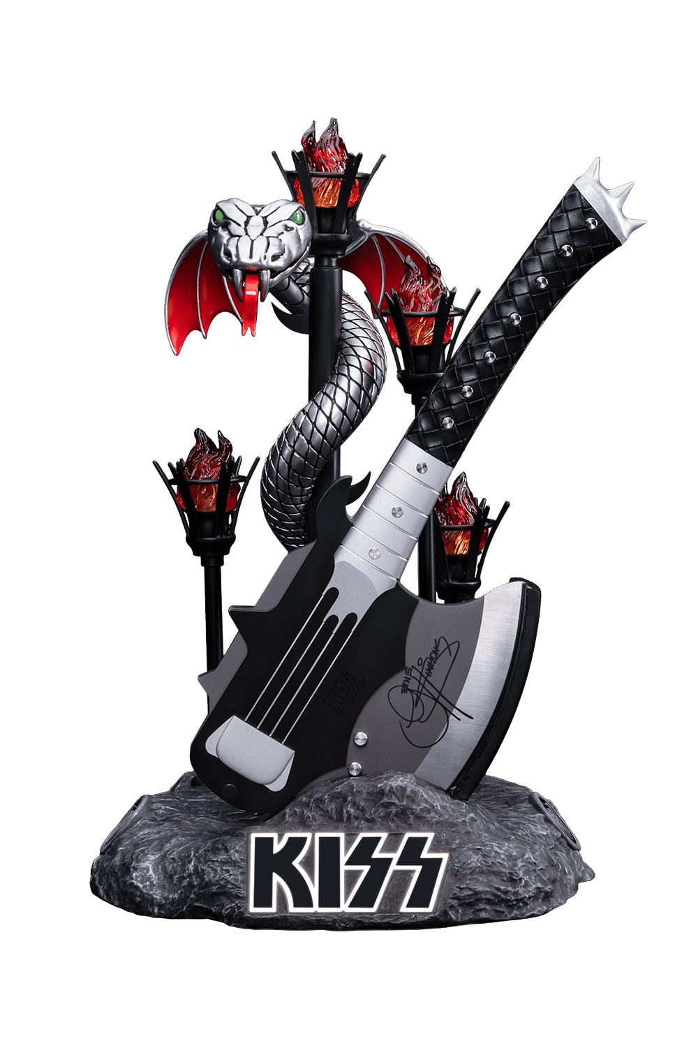 KISS™ x StudioForge™ | Gene Simmons’ HELLFIRE DEMON AXE | 7.5” Collector’s Meat Axe & Display Stand