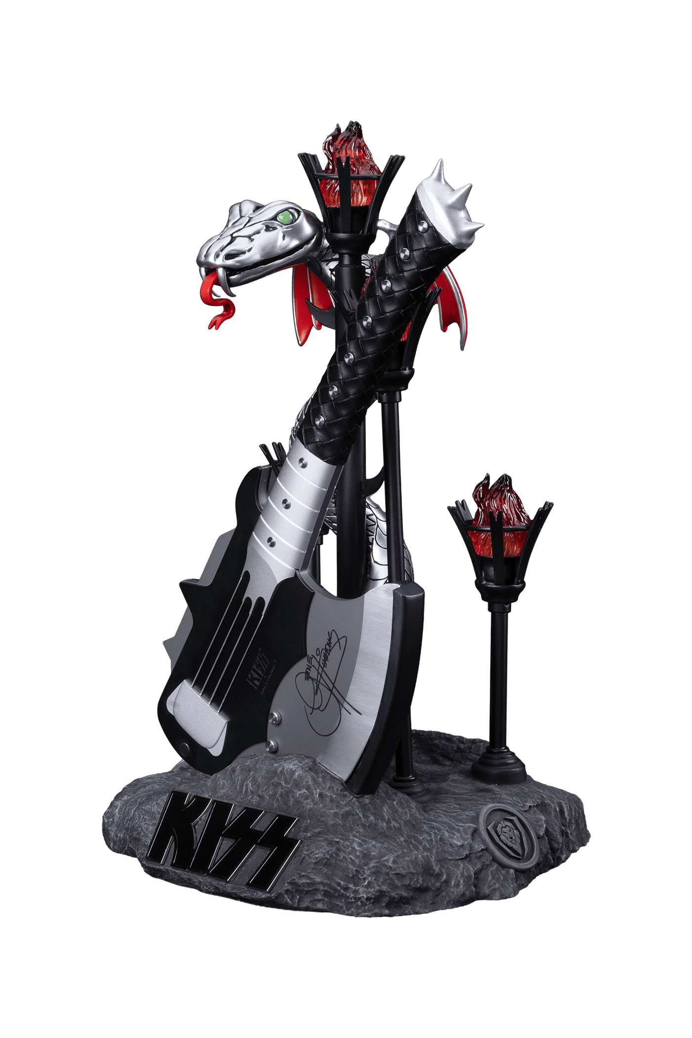 KISS™ x StudioForge™ | Gene Simmons’ HELLFIRE DEMON AXE | 7.5” Collector’s Meat Axe & Display Stand