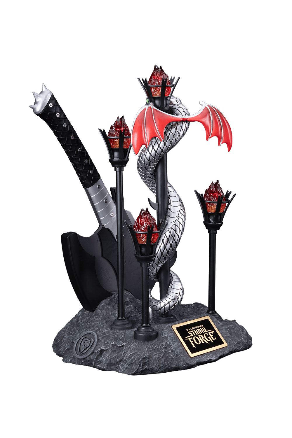KISS™ x StudioForge™ | Gene Simmons’ HELLFIRE DEMON AXE | 7.5” Collector’s Meat Axe & Display Stand