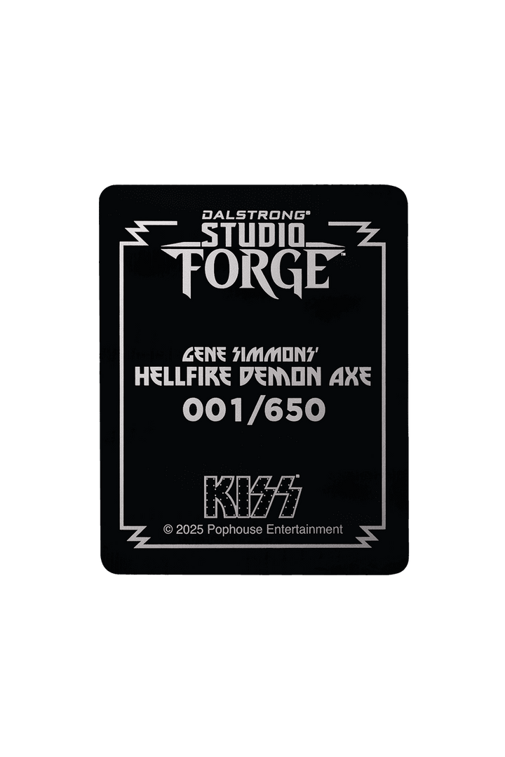 KISS™ x StudioForge™ | Gene Simmons’ HELLFIRE DEMON AXE | 7.5” Collector’s Meat Axe & Display Stand