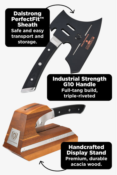 Meat Prep Bundle | Gladiator Series 9" Obliterator Meat Cleaver with Stand + 8" Meat Chopper with Stand