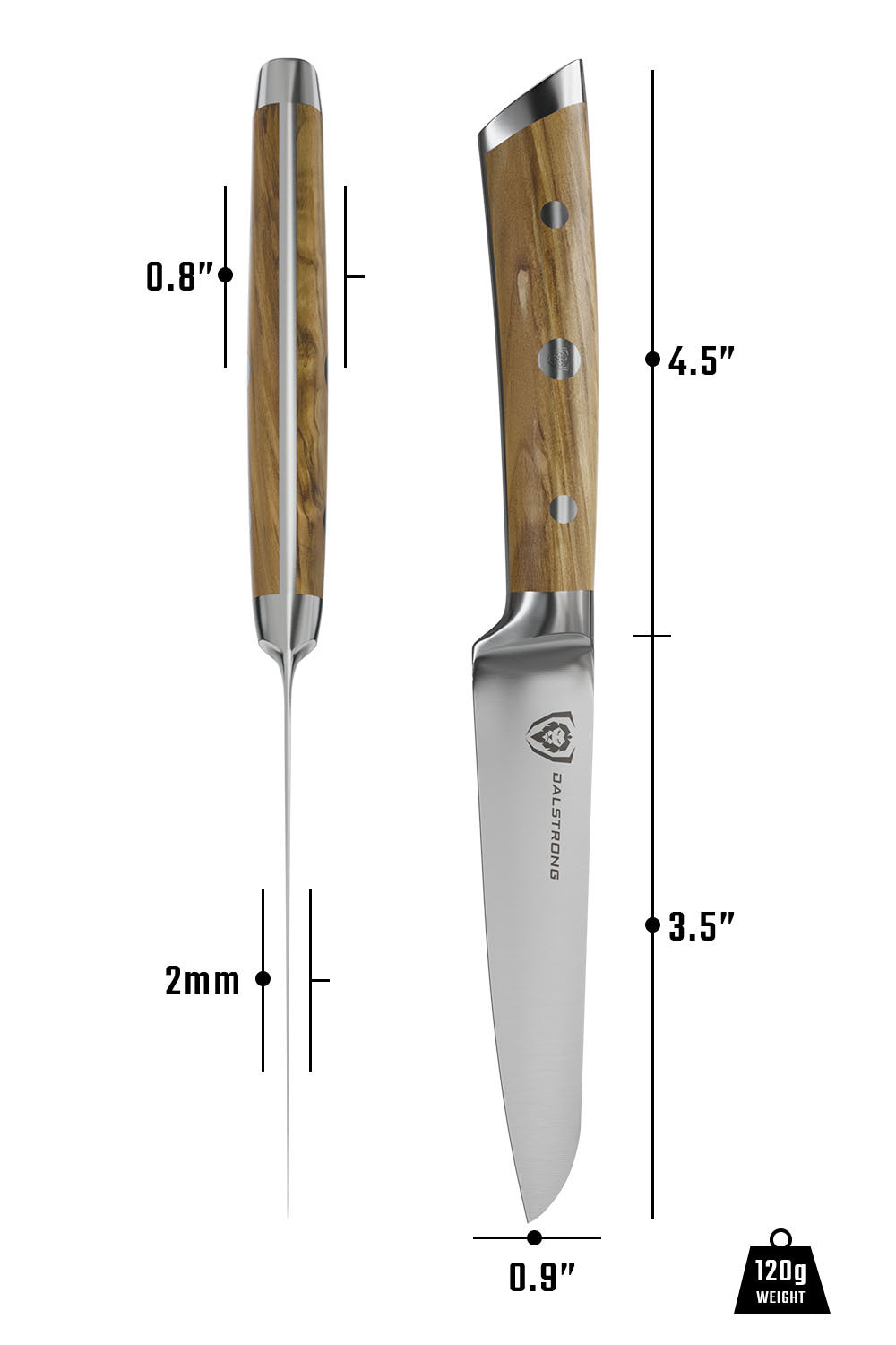 Paring Knife 3.5" | Olive Wood | Gladiator Series | Dalstrong ©