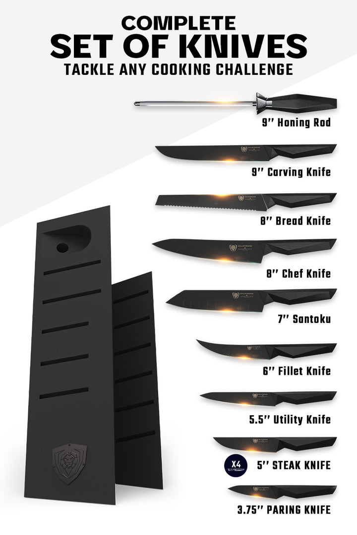 12 Piece Knife Block Set | Shadow Black Series | NSF Certified | Dalstrong ©