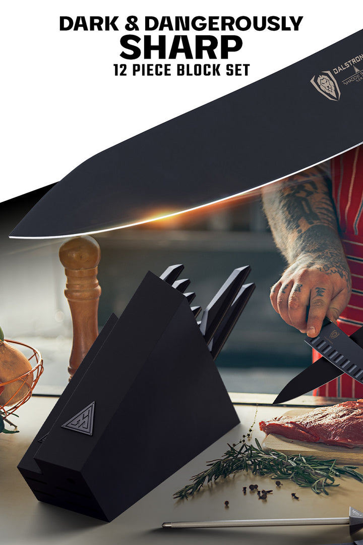 12 Piece Knife Block Set | Shadow Black Series | NSF Certified | Dalstrong ©