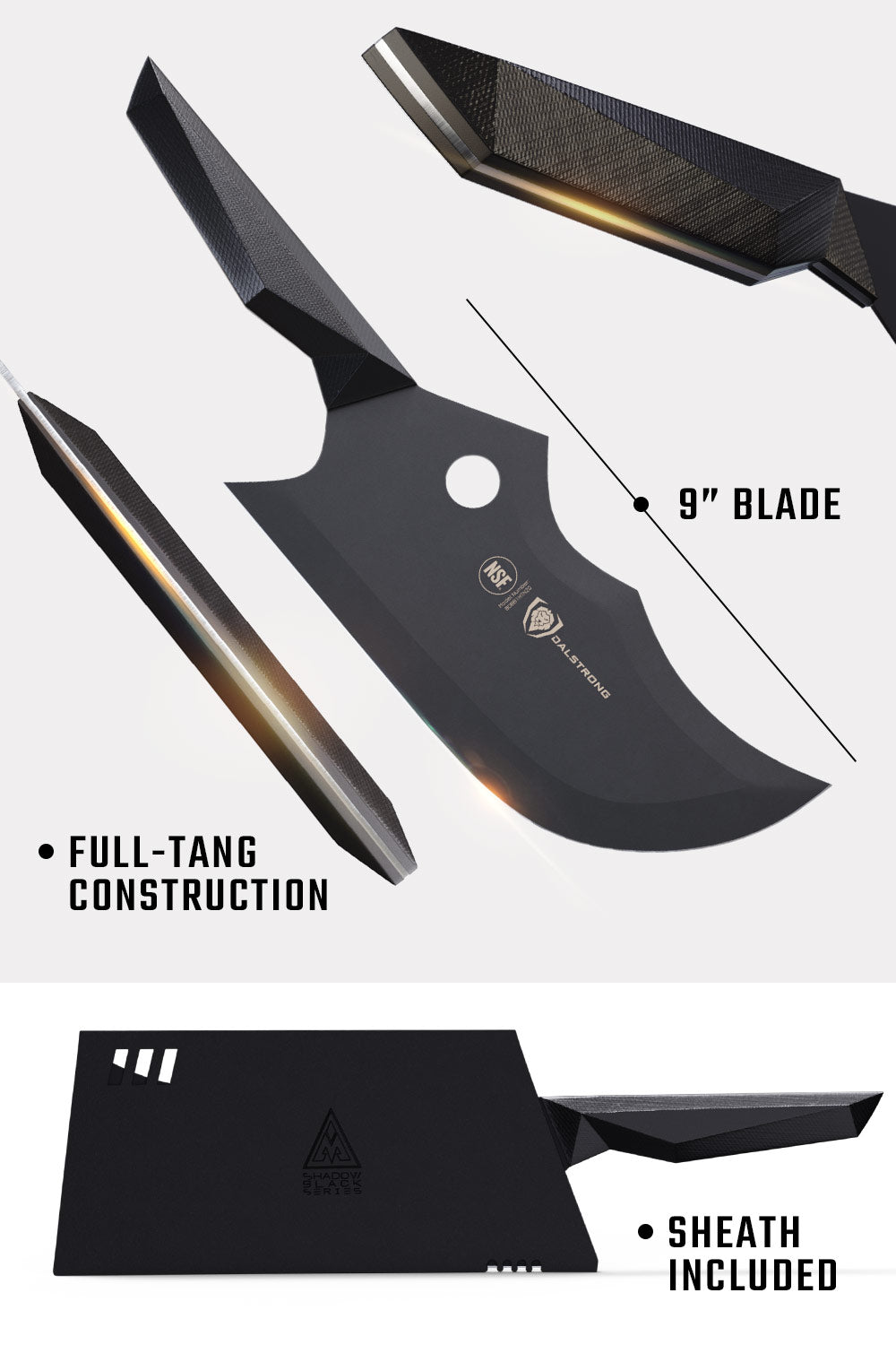 Cleaver Knife 9" | Shadow Black Series | NSF Certified | Dalstrong ©