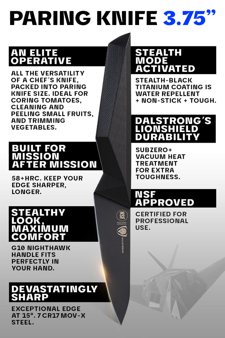 Paring Knife 3.75" | Shadow Black Series | NSF Certified | Dalstrong ©