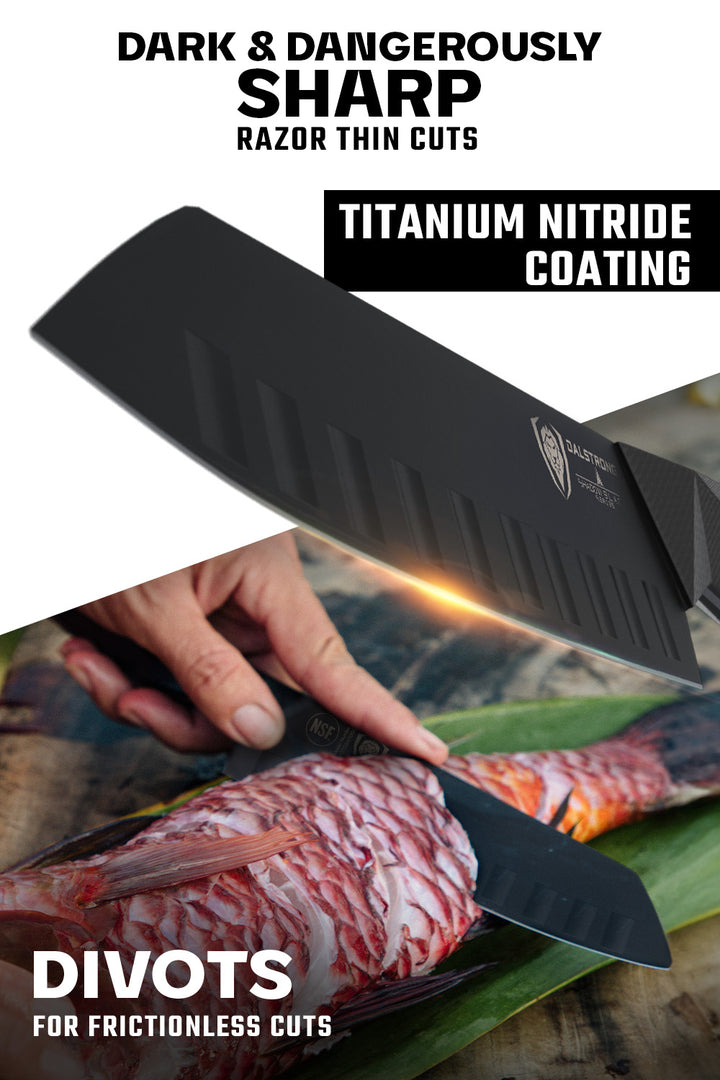 Santoku Knife 7" | NSF Certified | Shadow Black Series | Dalstrong ©