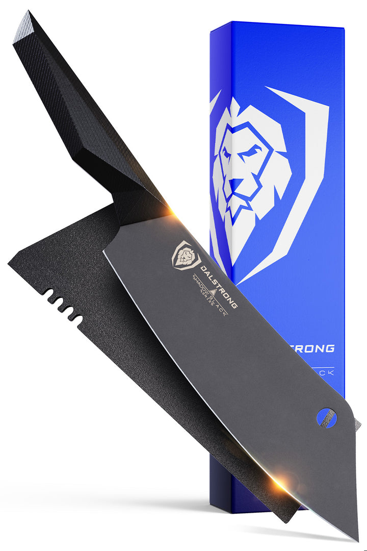 Cleaver Hybrid Chef's Knife 8" | Crixus | NSF Certified | Shadow Black Series | Dalstrong ©