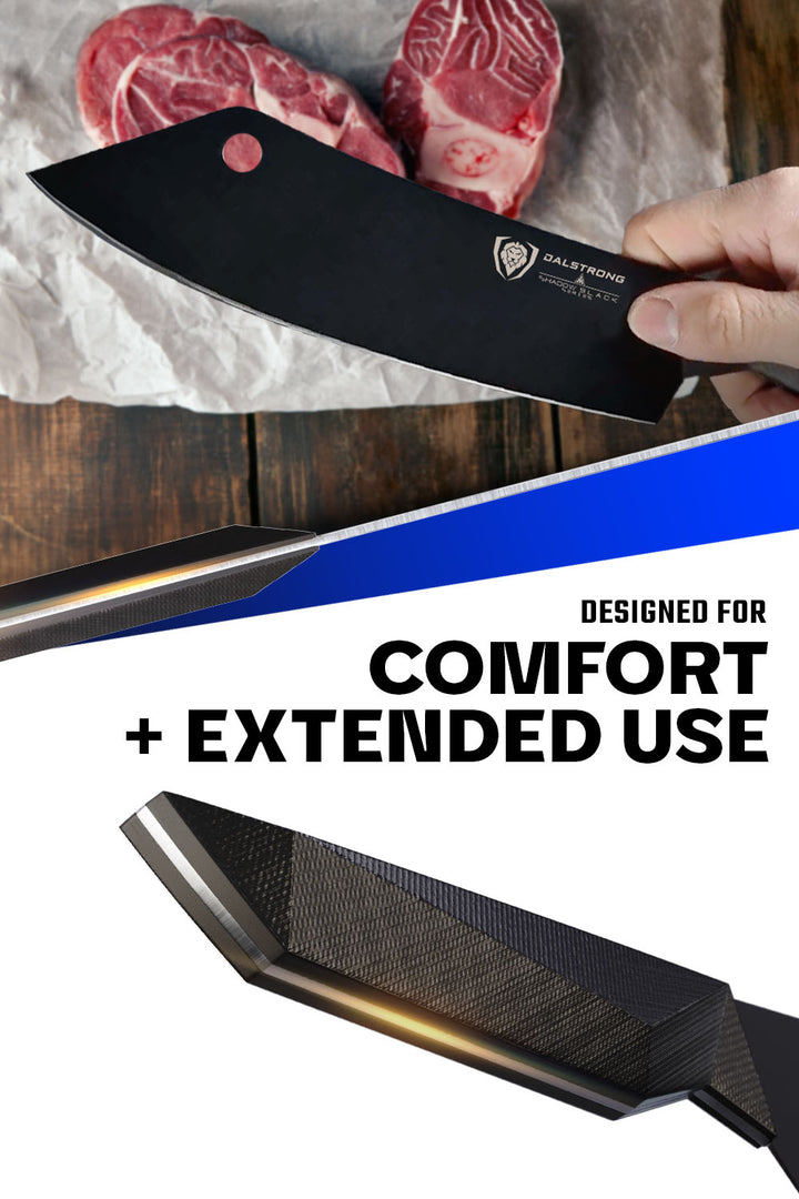 Cleaver Hybrid Chef's Knife 8" | Crixus | NSF Certified | Shadow Black Series | Dalstrong ©