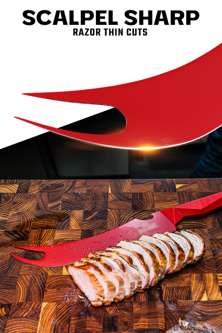 BBQ Pitmaster & Meat Knife 9" | Shadow Black Series | RED Edition | Dalstrong ©
