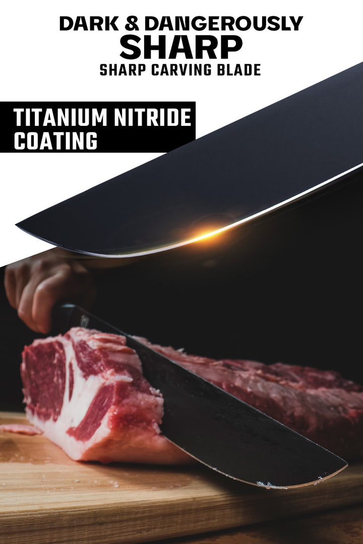 Carving Knife & Fork Set 9" | Shadow Black Series | NSF Certified | Dalstrong ©