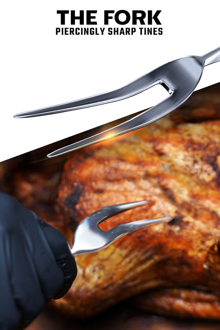 Carving Knife & Fork Set 9" | Shadow Black Series | NSF Certified | Dalstrong ©