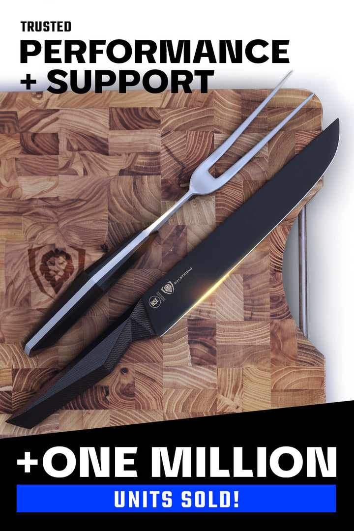 Carving Knife & Fork Set 9" | Shadow Black Series | NSF Certified | Dalstrong ©
