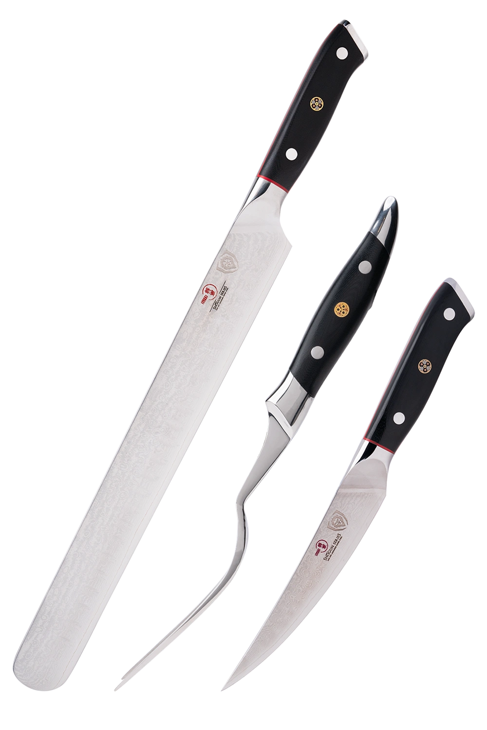 Slicing Knife 12" + Fillet Knife 6" + Meat Fork 