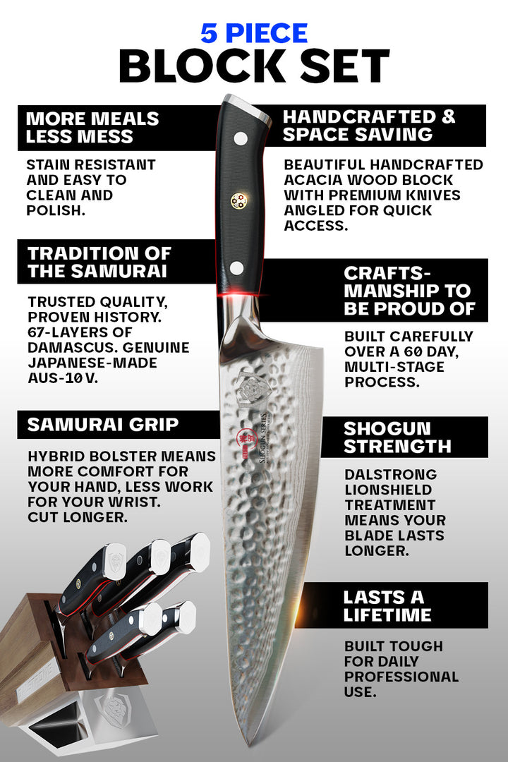 5-Piece Knife Block Set | Shogun Series ELITE | Dalstrong ©