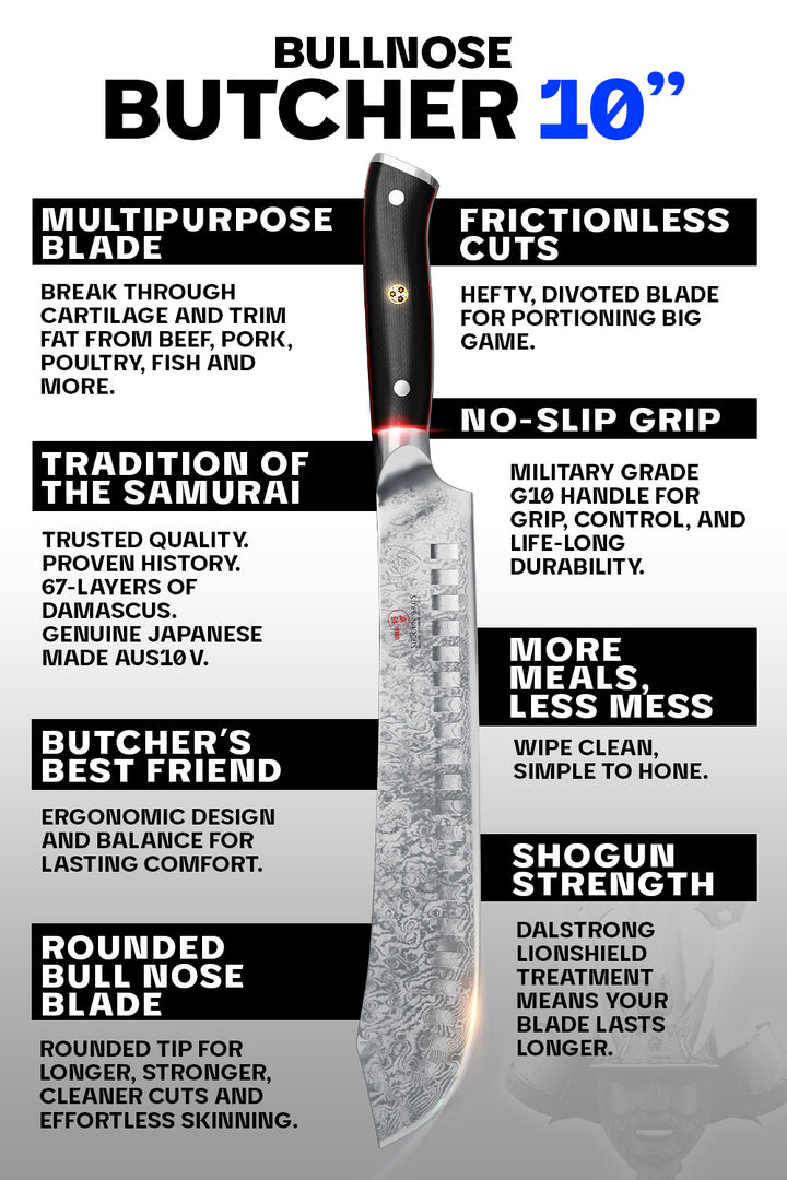 Bull Nose Butcher Knife 10" | Shogun Series ELITE | Dalstrong ©