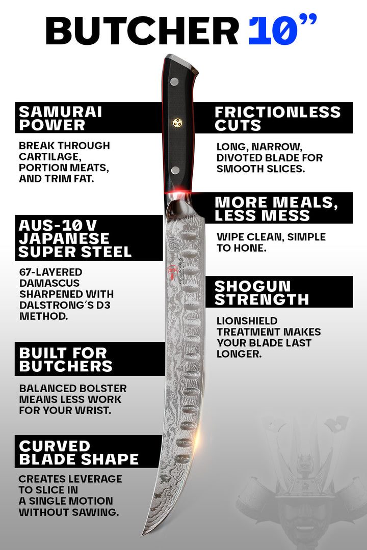 Butcher's Breaking Cimitar Knife 10" | Shogun Series ELITE | Dalstrong ©
