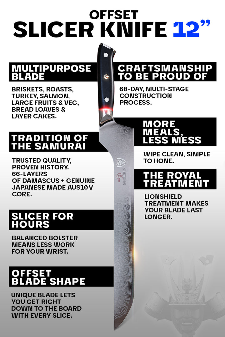 Offset Slicing Carving Knife 12" | Shogun Series ELITE | Dalstrong ©