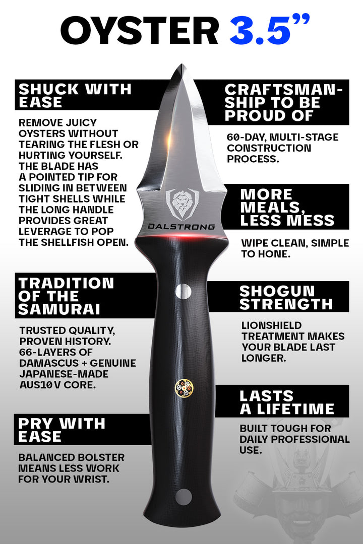 Professional Oyster & Clam Shucking Knife 3.5" | Shogun Series ELITE | Dalstrong ©